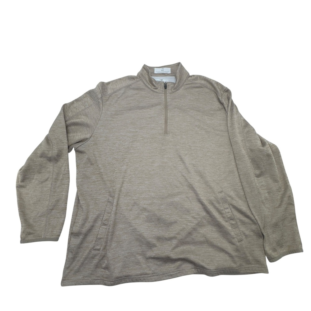 Grand Slam Quarter Zip Pullover Mens XL Tan Cream Excellent Performance Sweater